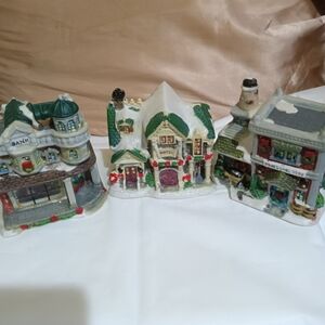 3 Cobblestone Corners holiday decor village pieces
